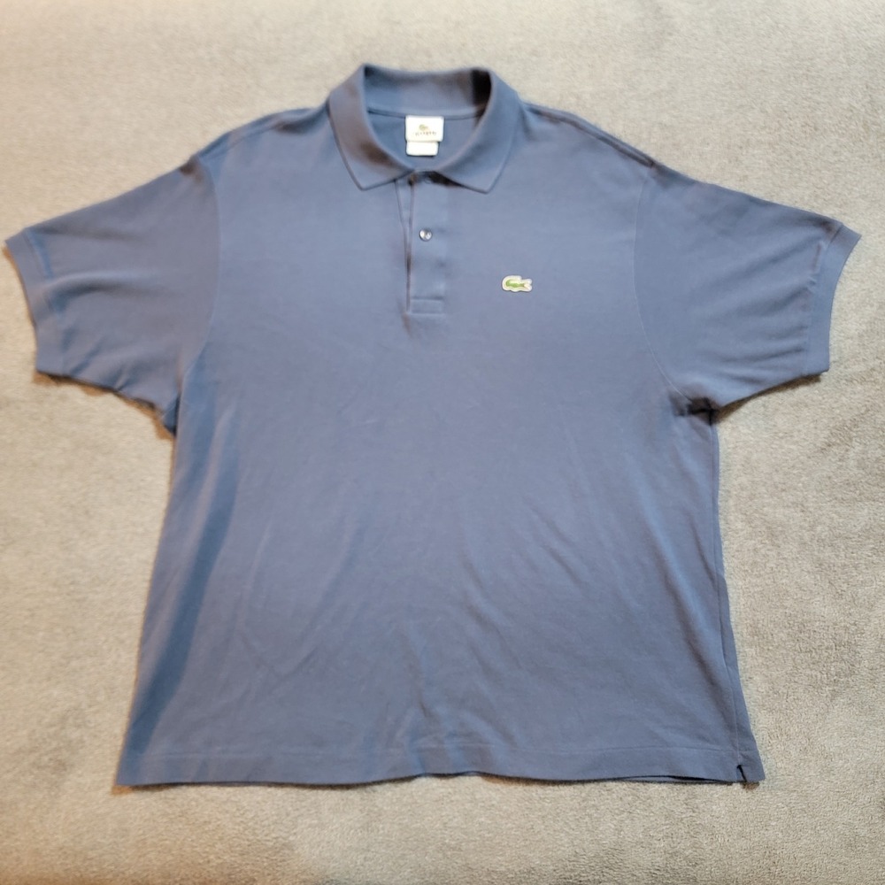 VTG 90s Lacoste pique polo‎ blue size 7/ XL Cropped oversized designed France